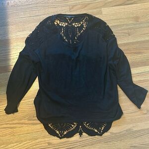 Generation love black long sleeve with lace back